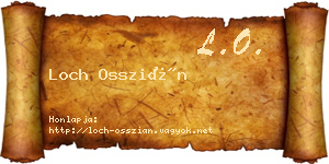 Loch Osszián névjegykártya